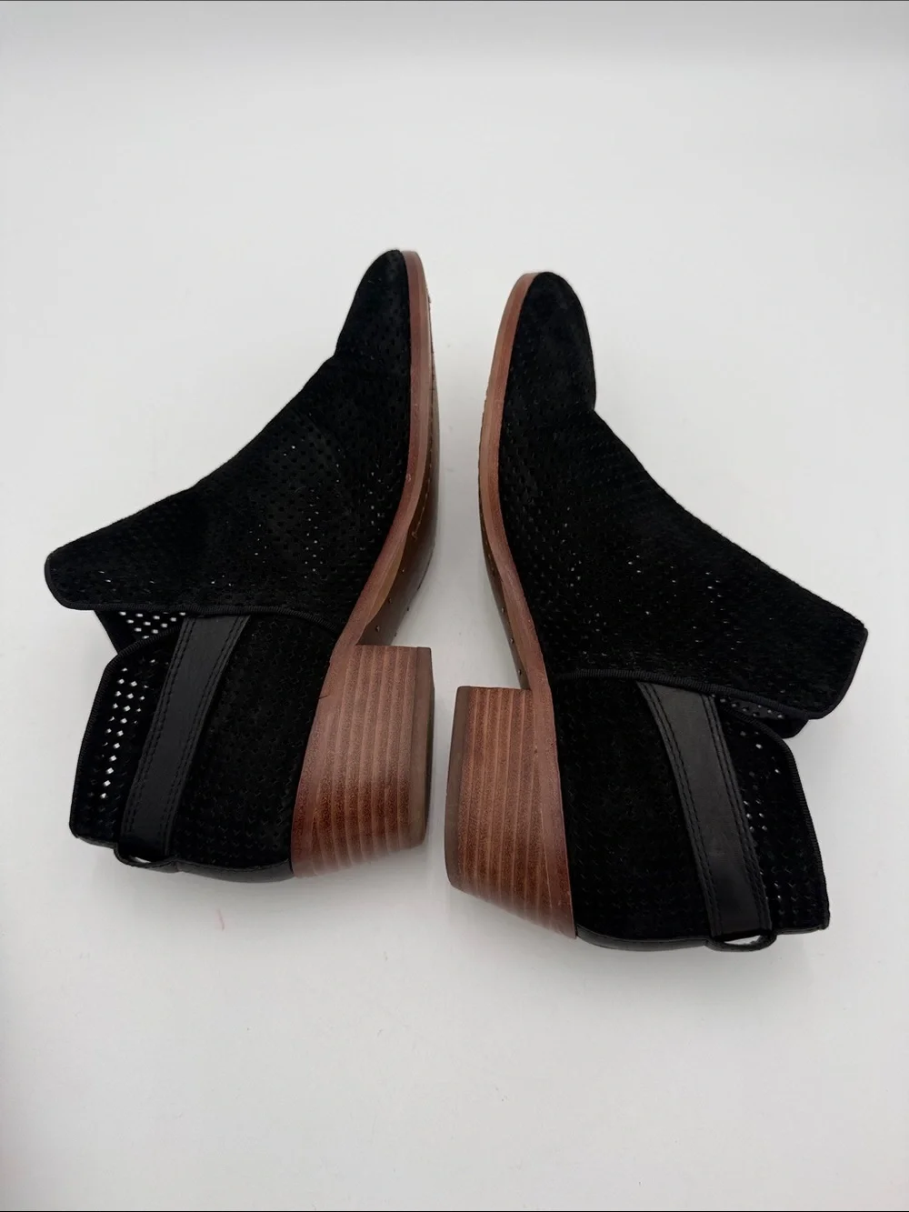 Sam Edelman Black Suede Perforated Ankle Boots Buckle - Women's Shoes 9 festival